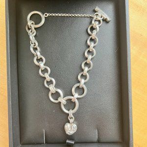 Chrome Hearts Sterling Silver Heart Bracelet